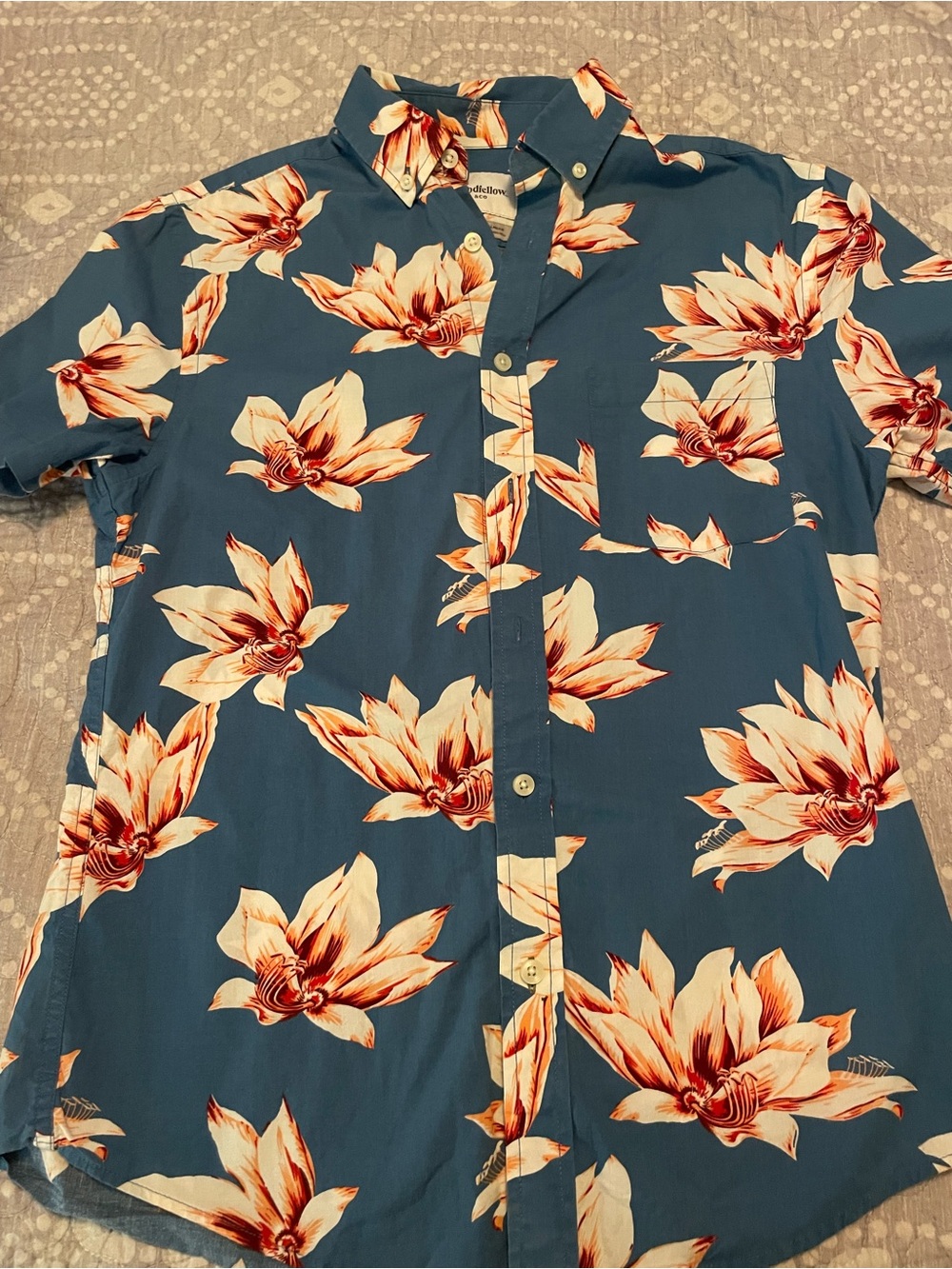 Goodfellow & Co Blue Floral Button-Down Shirt